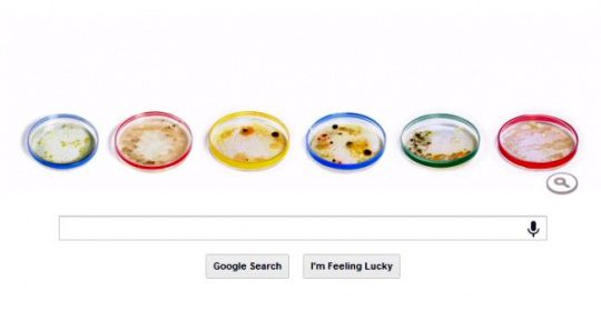 Doodle creato da Google in occasione del 161° anniversario dell'invenzione della capsula Petri per rendere omaggio a Julius Richard Petri