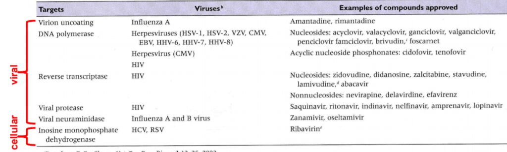 target su cui agisco gli antivirali