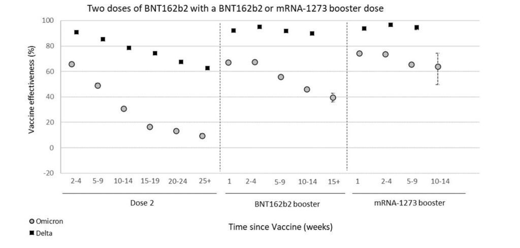 Efficacia dei vaccini: confronto con la variante Delta e Omicron