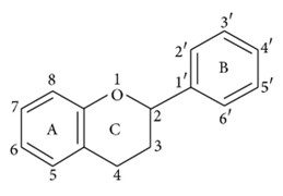 Struttura base dei flavonoidi usati per la cura dell'ipertensione