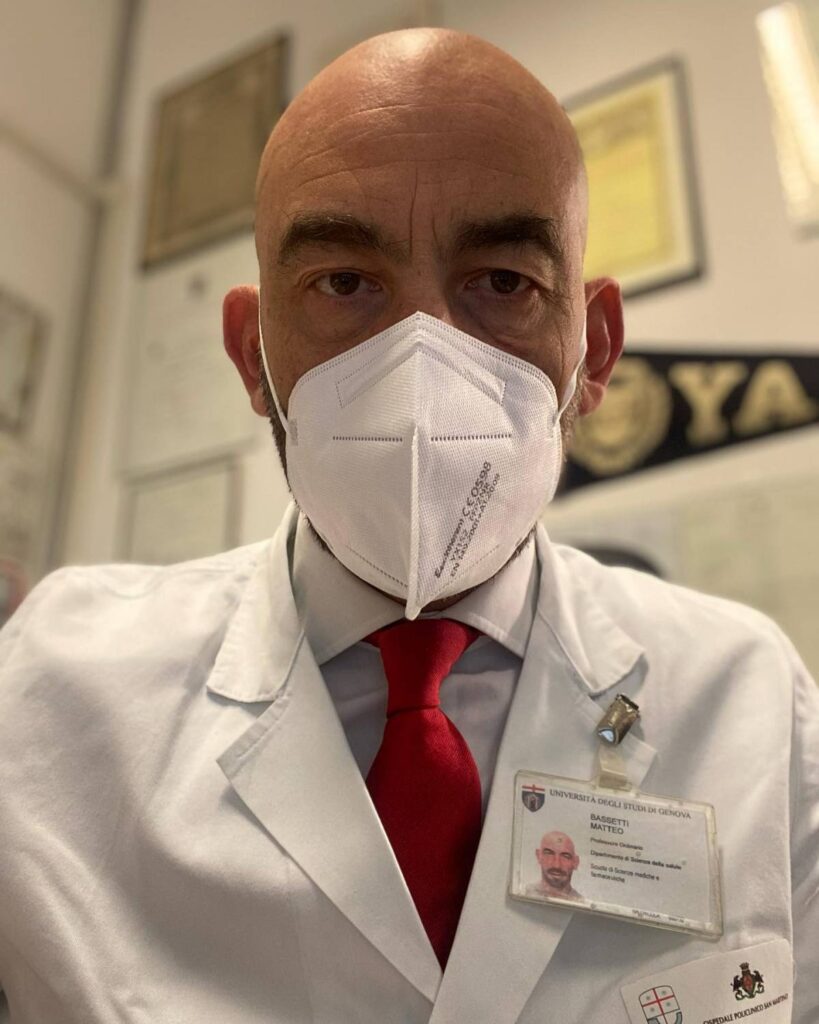 Il professor Bassetti e mascherina