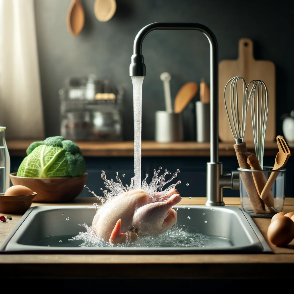 Lavaggio del pollo prima della cottura