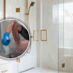 vetro doccia splendente con detergente fai da te