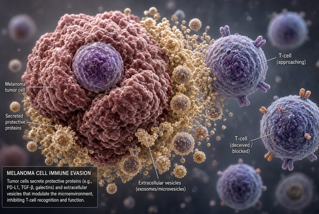 Come le cellule del melanoma riescono a nascondersi dal sistema immunitario: la scoperta che cambia l’immunoterapia